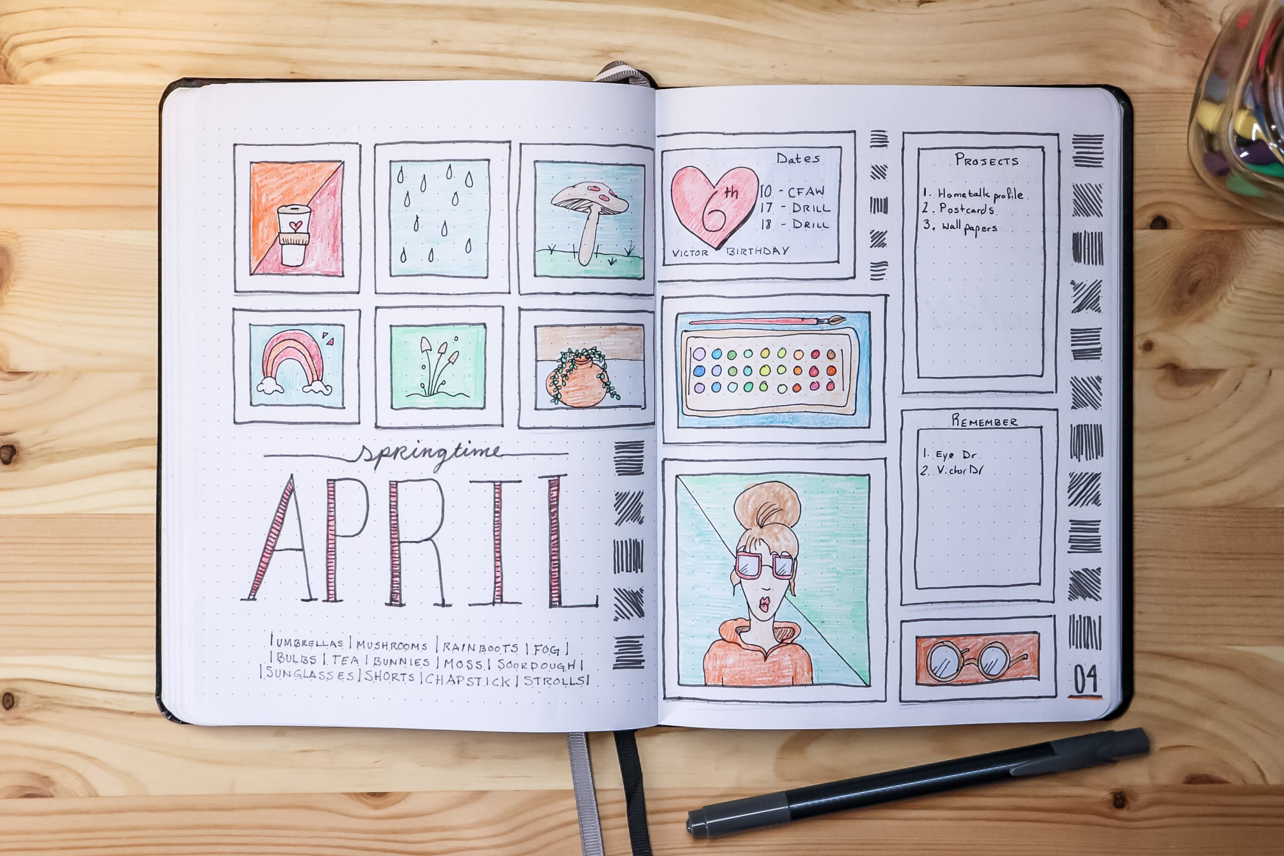 bullet journal flatlay