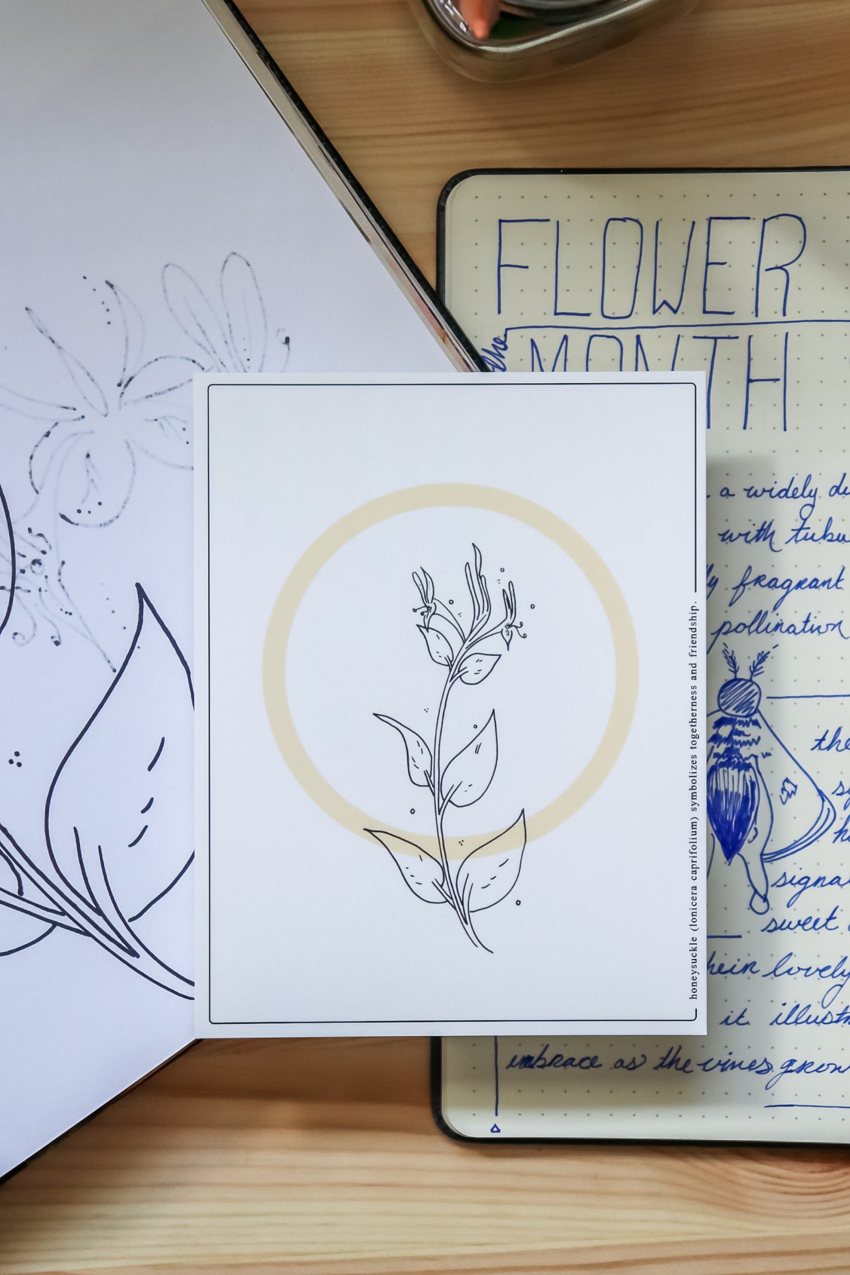 honeysuckle design postcard