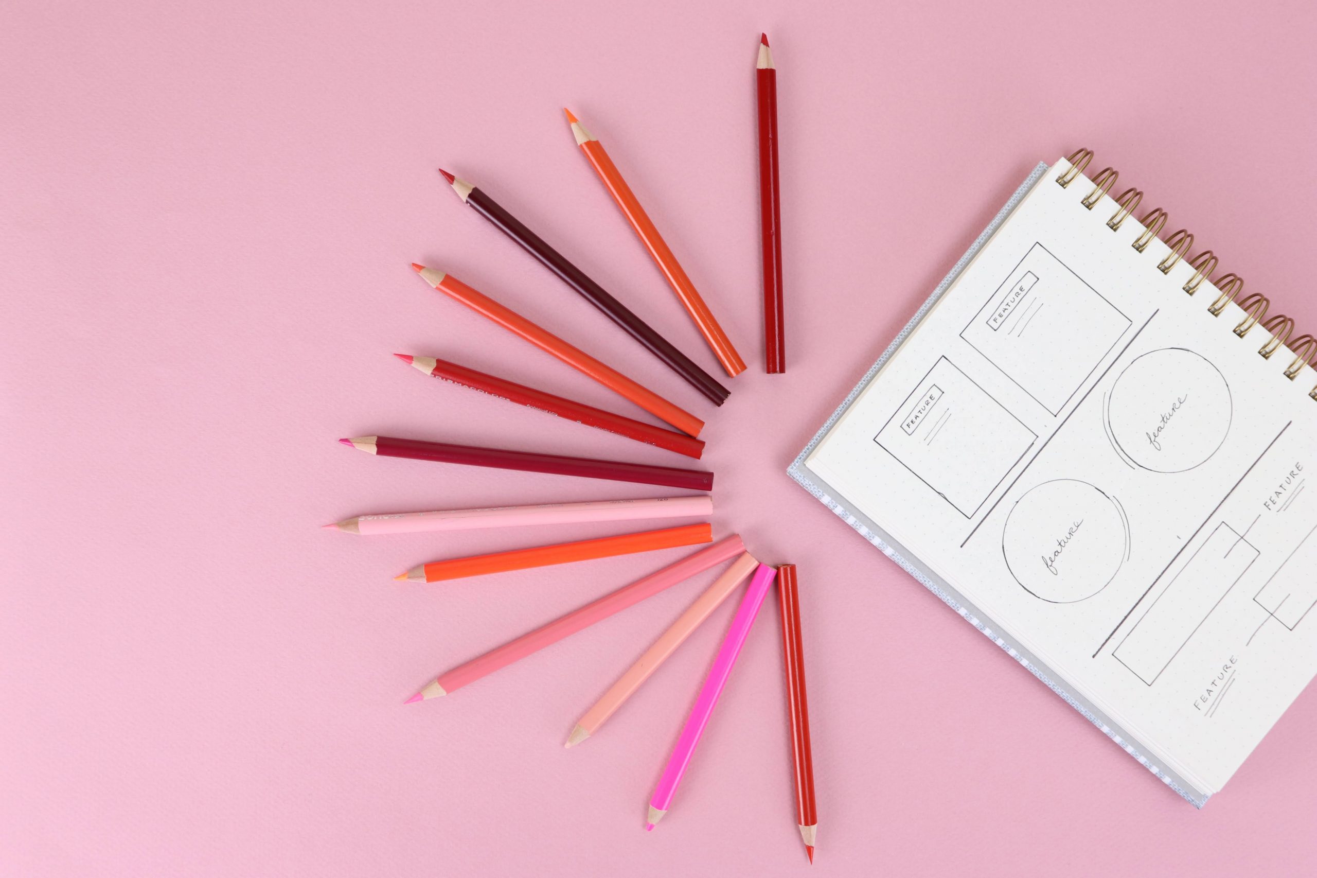 Pink Bullet Journal Flat Lay